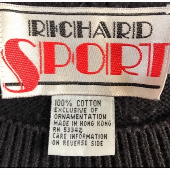 CHRISTMAS Vintage Sweater Black Sweater appliqué - Picture 6 of 7